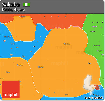 Political Simple Map of Sakaba