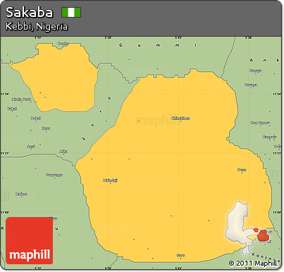 Savanna Style Simple Map of Sakaba