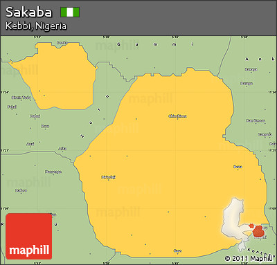 Savanna Style Simple Map of Sakaba
