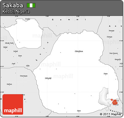 Silver Style Simple Map of Sakaba