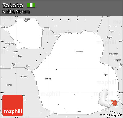 Silver Style Simple Map of Sakaba