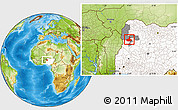 Physical Location Map of Yauri, highlighted country, highlighted parent region