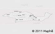 Silver Style Panoramic Map of Zuru, single color outside