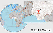 Gray Location Map of Kabba/Bu, highlighted country