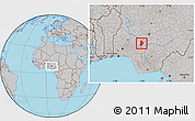 Gray Location Map of Kabba/Bu