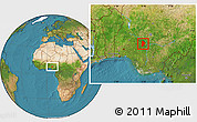 Satellite Location Map of Kabba/Bu