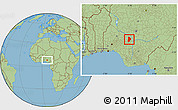 Savanna Style Location Map of Kabba/Bu