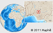 Shaded Relief Location Map of Kabba/Bu