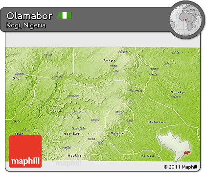 Physical 3D Map of Olamabor