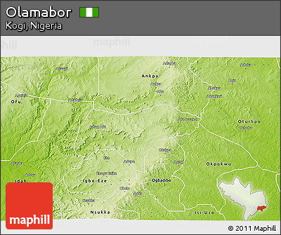 Physical 3D Map of Olamabor
