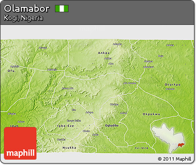 Physical 3D Map of Olamabor