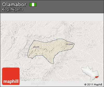 Shaded Relief 3D Map of Olamabor, lighten