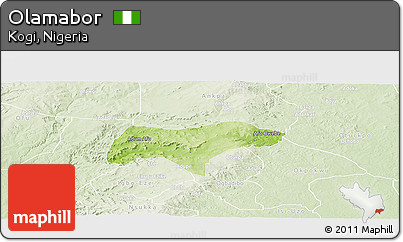 Physical Panoramic Map of Olamabor, lighten