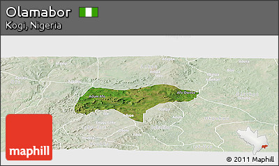 Satellite Panoramic Map of Olamabor, lighten
