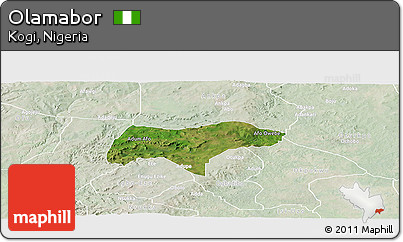 Satellite Panoramic Map of Olamabor, lighten