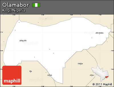 Classic Style Simple Map of Olamabor