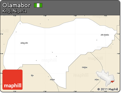Classic Style Simple Map of Olamabor