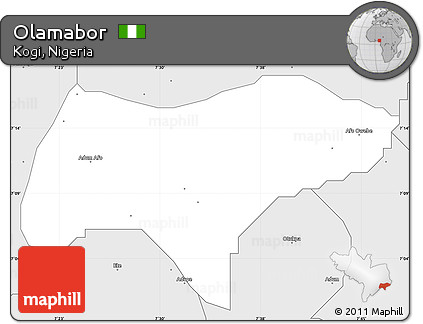 Silver Style Simple Map of Olamabor