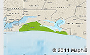 Physical Map of Ibeju/Lekki, shaded relief outside