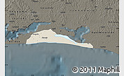 Shaded Relief Map of Ibeju/Lekki, darken