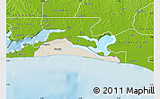 Shaded Relief Map of Ibeju/Lekki, physical outside