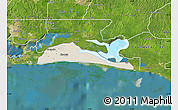 Shaded Relief Map of Ibeju/Lekki, satellite outside
