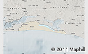 Shaded Relief Map of Ibeju/Lekki, semi-desaturated