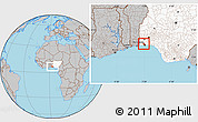 Gray Location Map of Ikeja, highlighted country