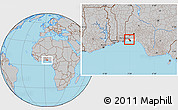Gray Location Map of Ikeja, highlighted parent region
