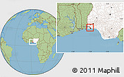 Savanna Style Location Map of Ikeja, highlighted country