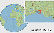 Savanna Style Location Map of Ikeja, highlighted parent region