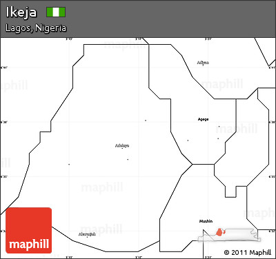 Blank Simple Map of Ikeja