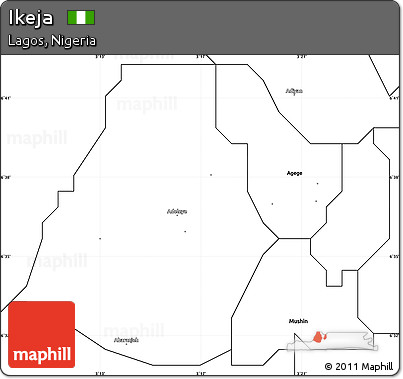 Blank Simple Map of Ikeja