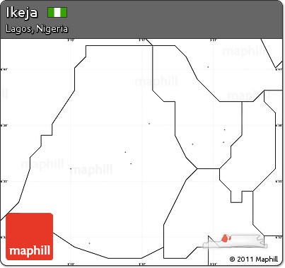 Blank Simple Map of Ikeja, no labels