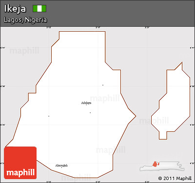 Classic Style Simple Map of Ikeja, cropped outside