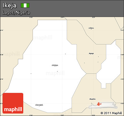 Classic Style Simple Map of Ikeja