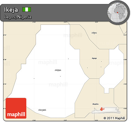 Classic Style Simple Map of Ikeja