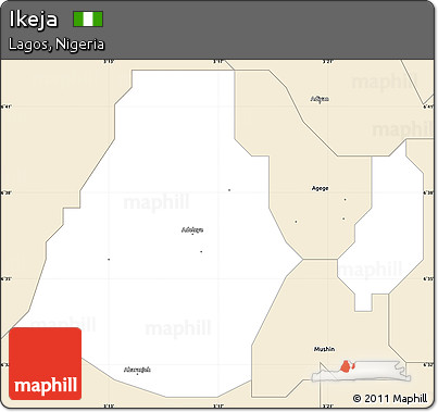Classic Style Simple Map of Ikeja