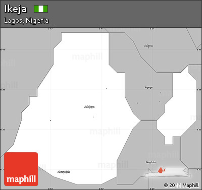 Gray Simple Map of Ikeja