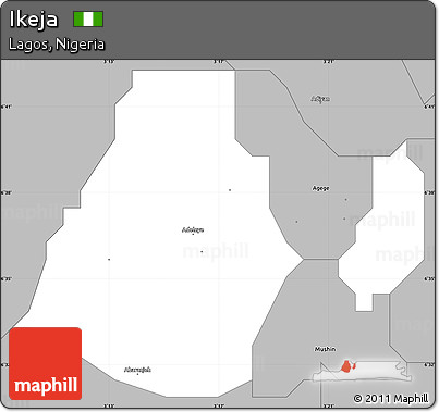 Gray Simple Map of Ikeja