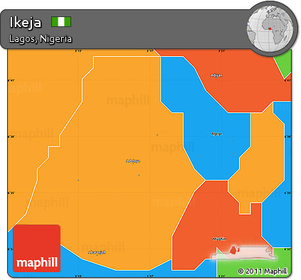 Political Simple Map of Ikeja