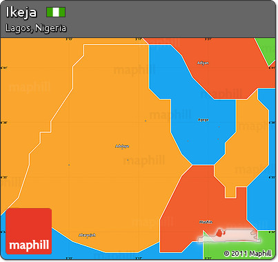 Political Simple Map of Ikeja