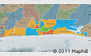 Political Map of Lagos, semi-desaturated