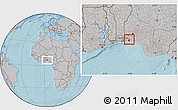 Gray Location Map of Shomolu, hill shading