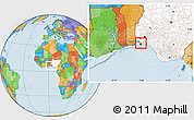 Political Location Map of Shomolu, highlighted country