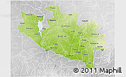 Physical 3D Map of Niger, lighten, desaturated