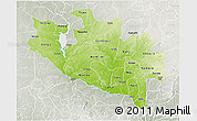 Physical 3D Map of Niger, lighten, semi-desaturated