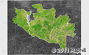 Satellite 3D Map of Niger, darken, desaturated