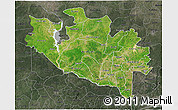 Satellite 3D Map of Niger, darken, semi-desaturated
