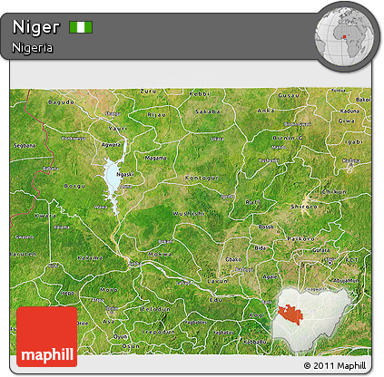 Satellite 3D Map of Niger